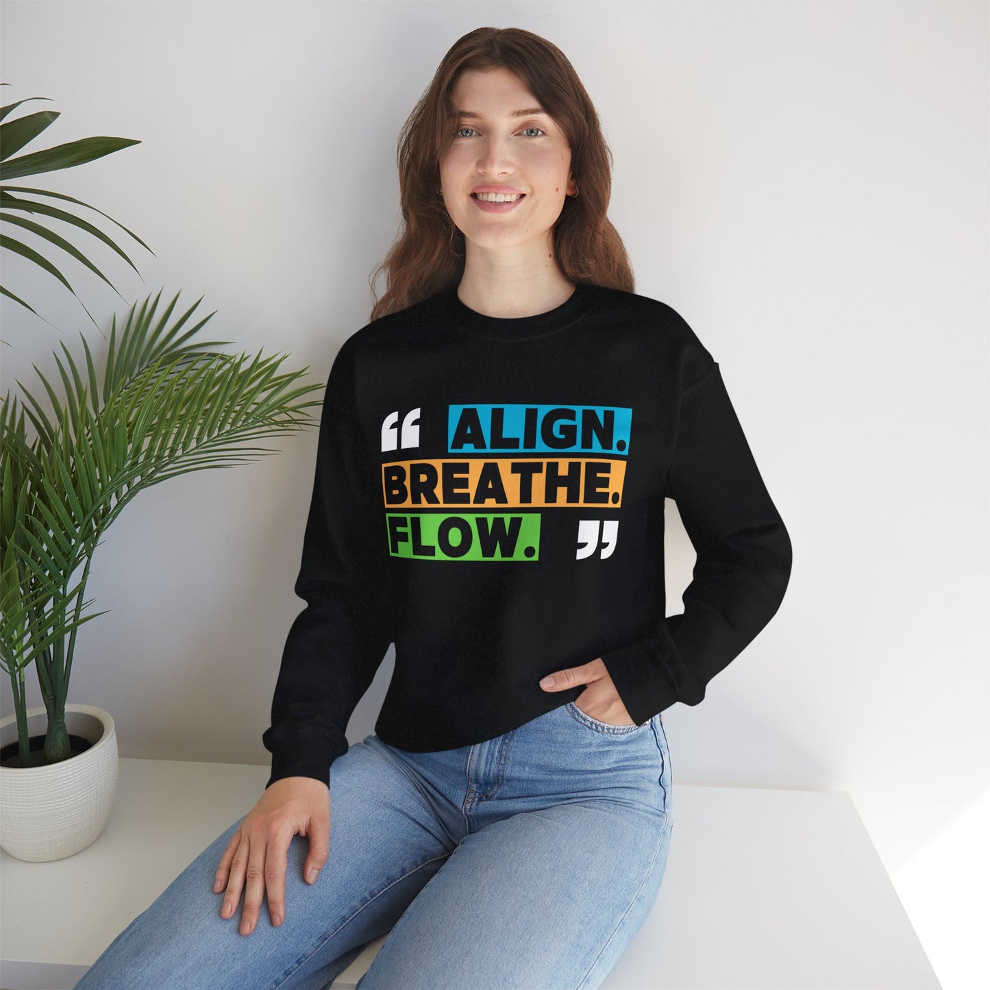 🌙“Align. Breathe. Flow.” - A Crewneck Sweatshirt for Mindful Moments