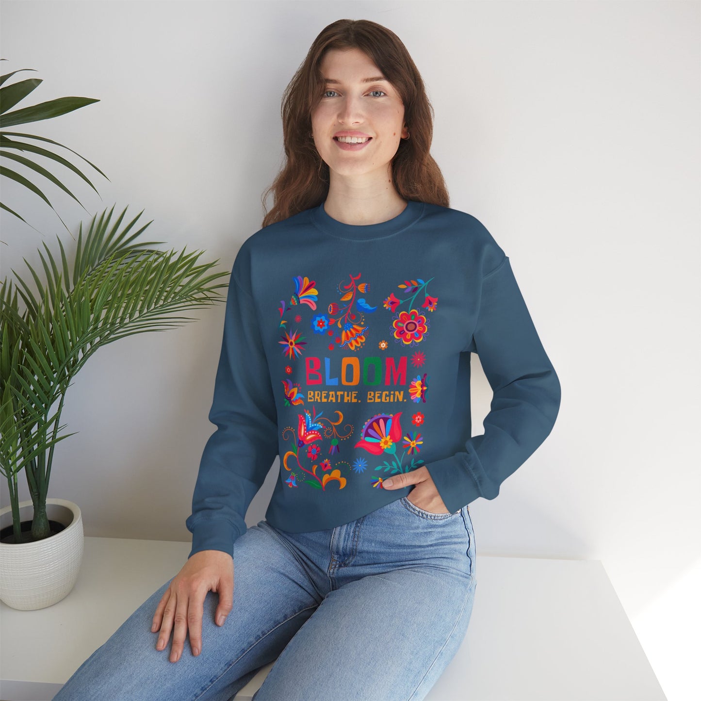 🌺Bloom. Breathe. Begin. Crewneck Sweatshirt