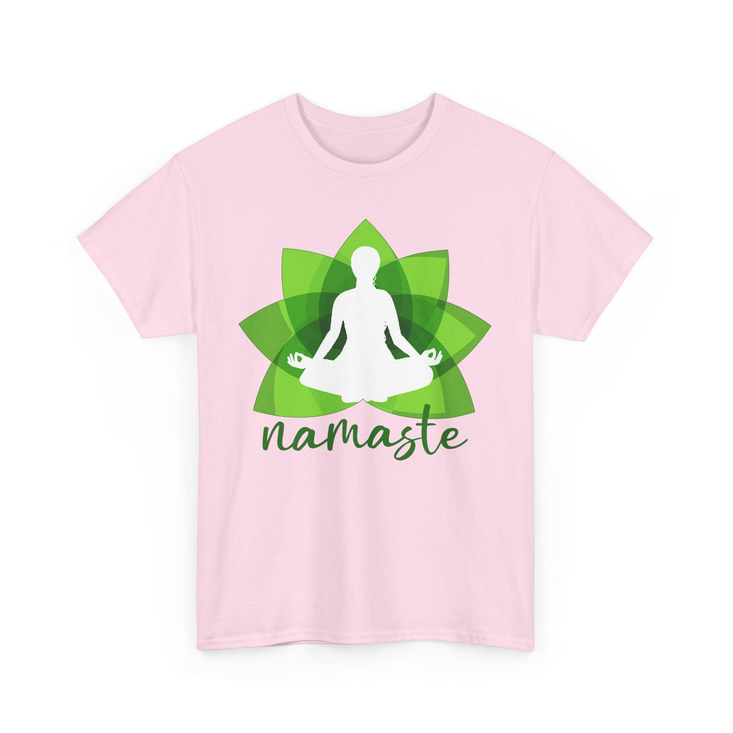 Namaste Lotus Heavy Cotton Tee - Rooted in Peace, Blooming in Grace
