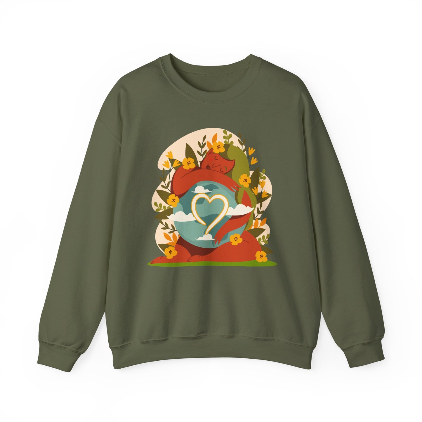 🌸She Who Holds the World - Mother Earth Embrace Sweatshirt