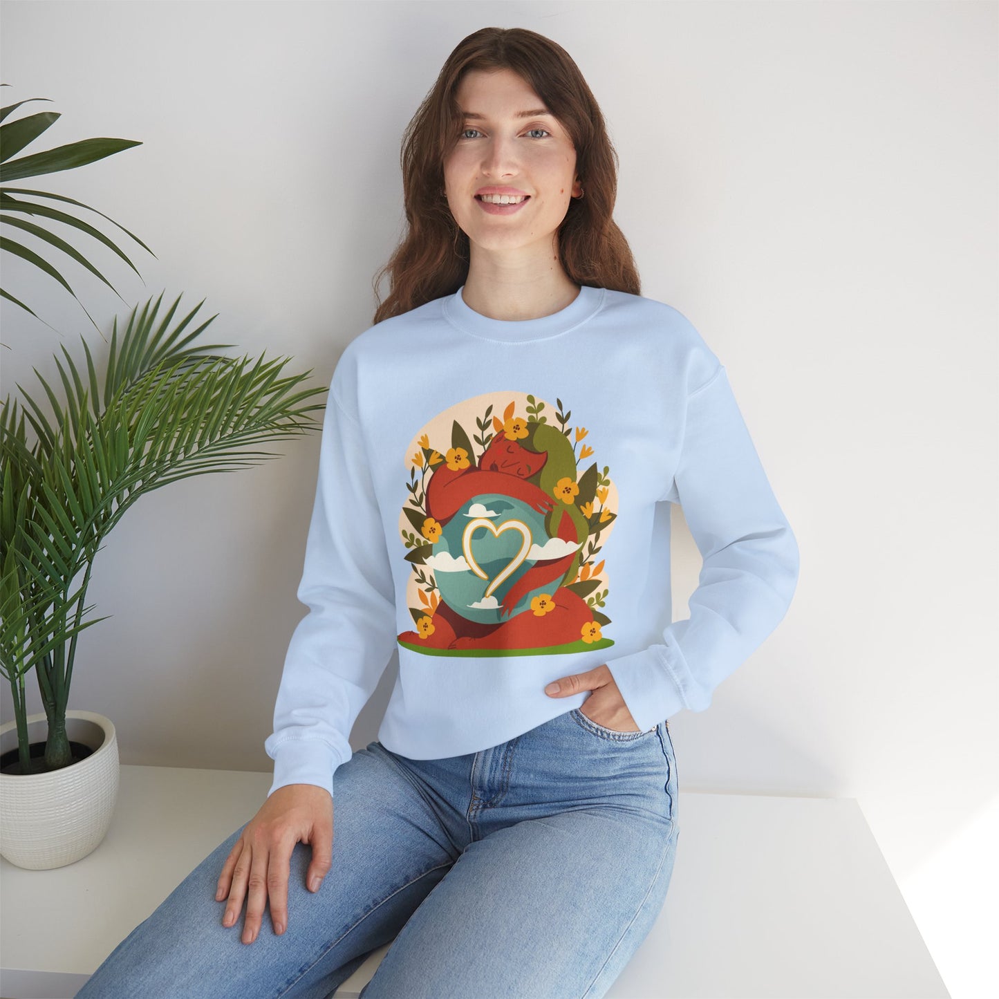 🌸She Who Holds the World - Mother Earth Embrace Sweatshirt
