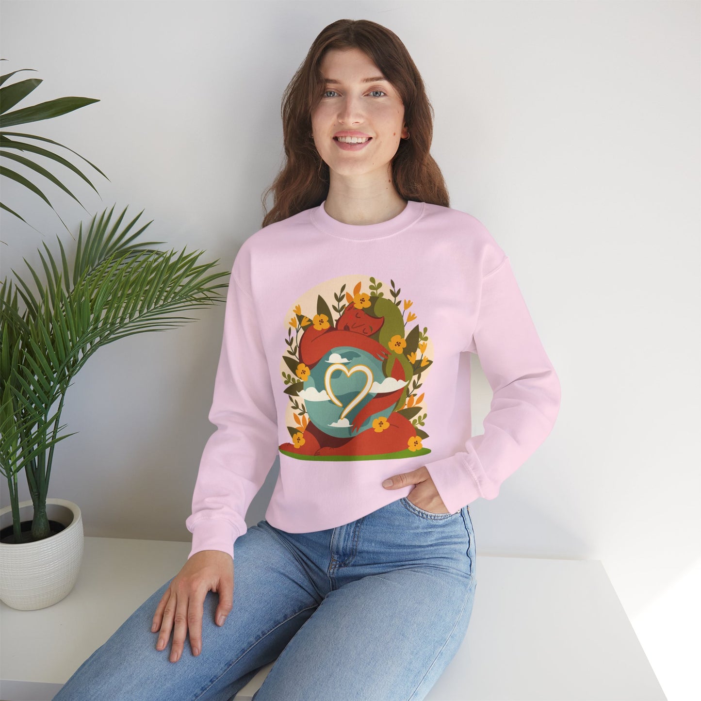 🌸She Who Holds the World - Mother Earth Embrace Sweatshirt