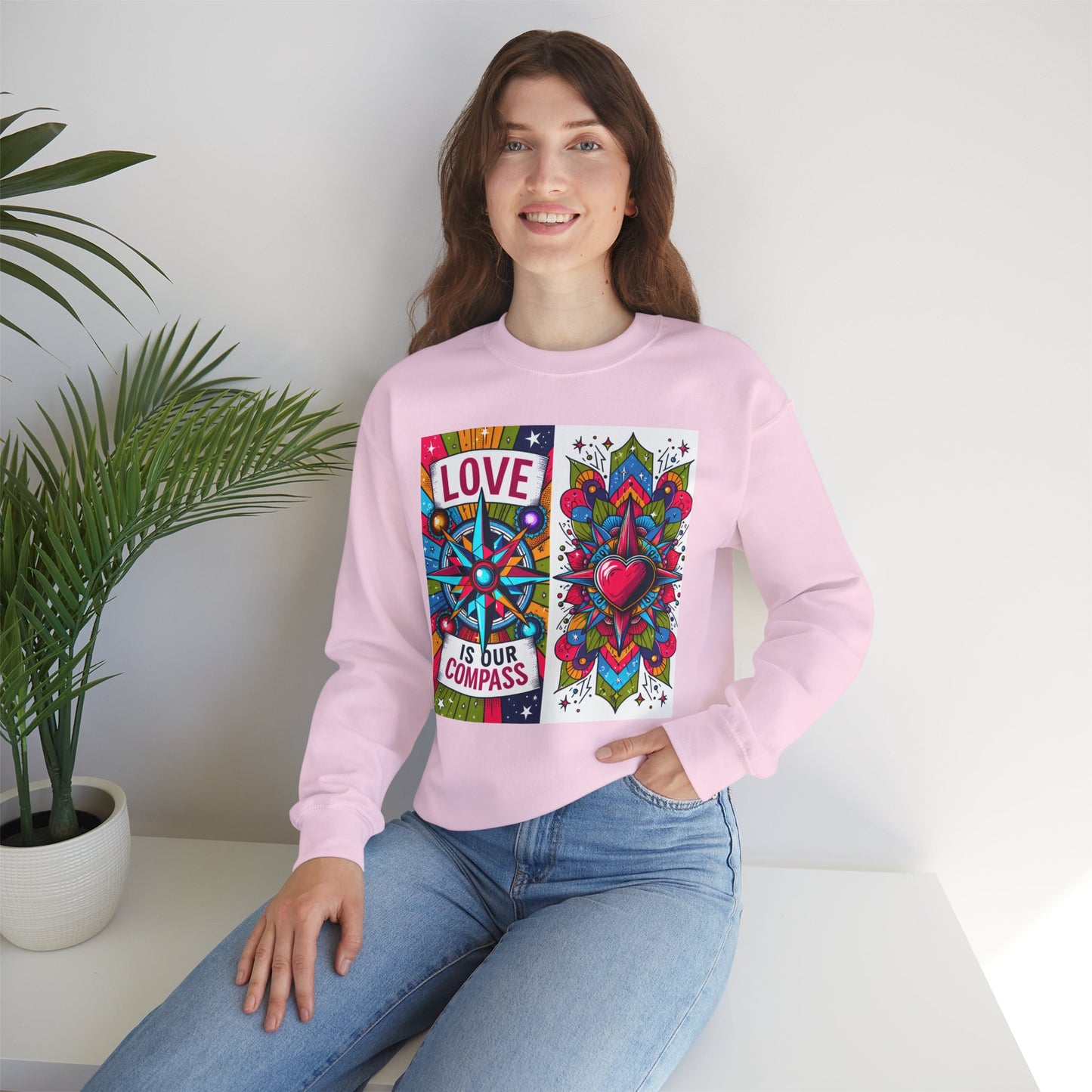 🧭Love Is Our Compass - Guided by the Heart Crewneck Sweatshirt
