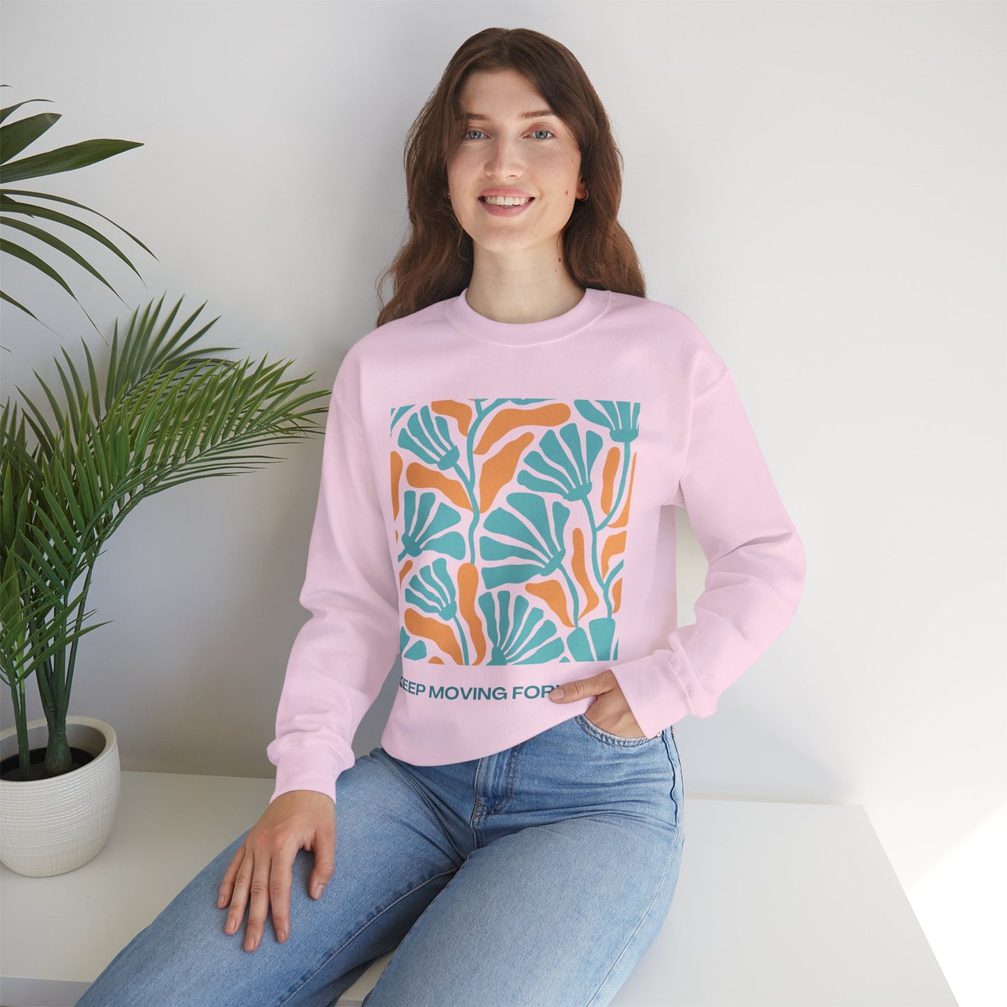 🌸Keep Moving Forward - Floral Flow Crewneck Sweatshirt