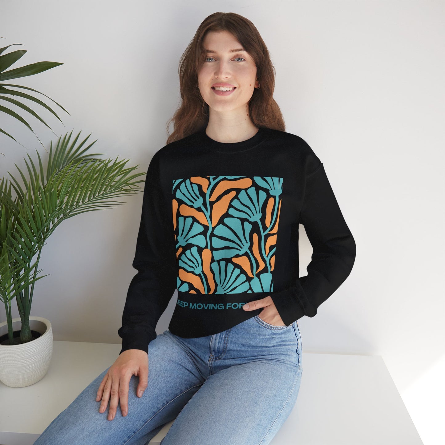 🌸Keep Moving Forward - Floral Flow Crewneck Sweatshirt