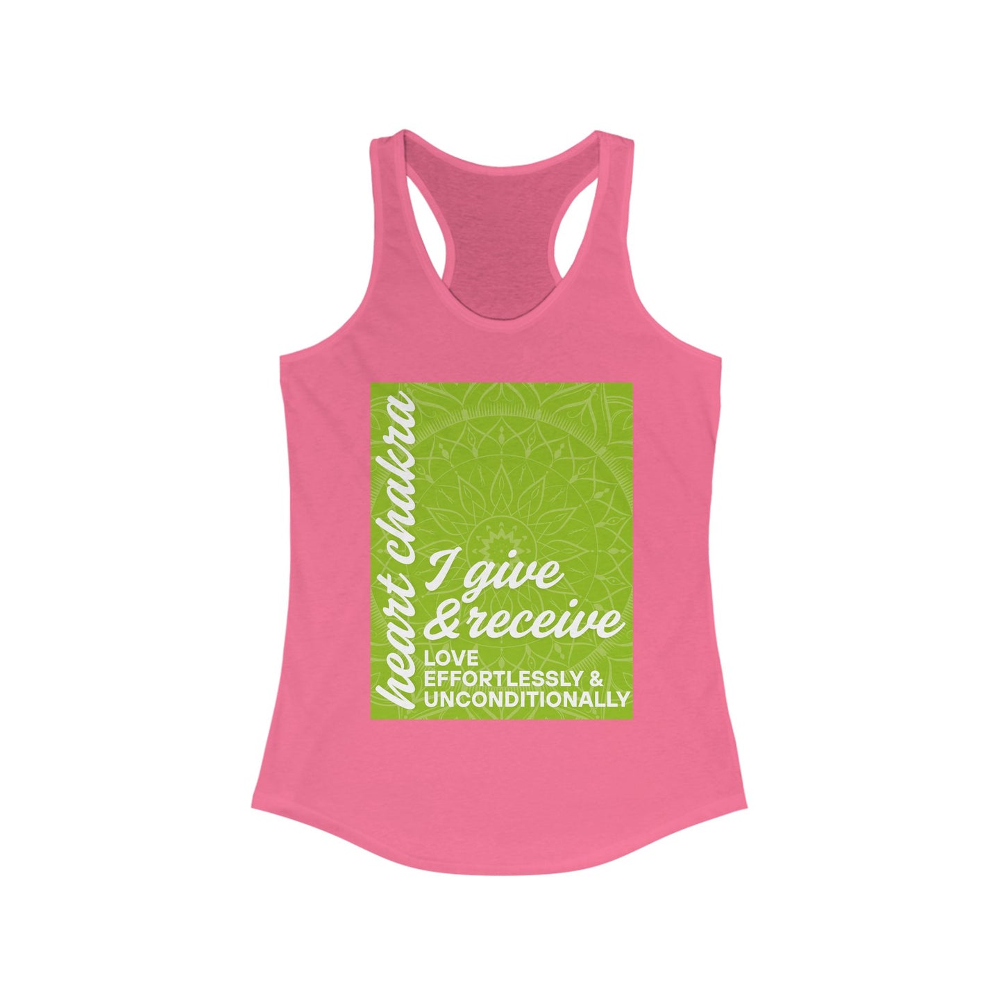Open Heart - Anahata/Heart Chakra Affirmation Racerback Tank Top