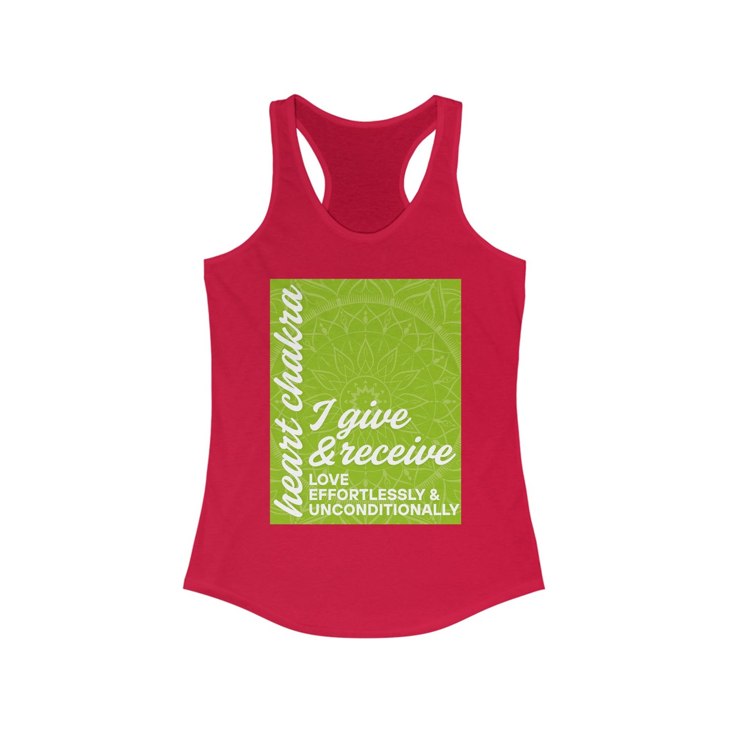 Open Heart - Anahata/Heart Chakra Affirmation Racerback Tank Top