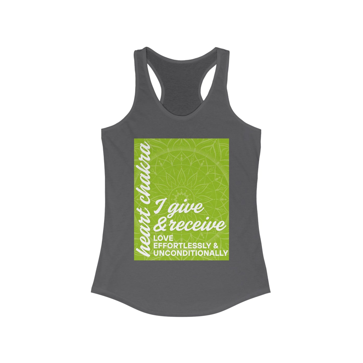 Open Heart - Anahata/Heart Chakra Affirmation Racerback Tank Top