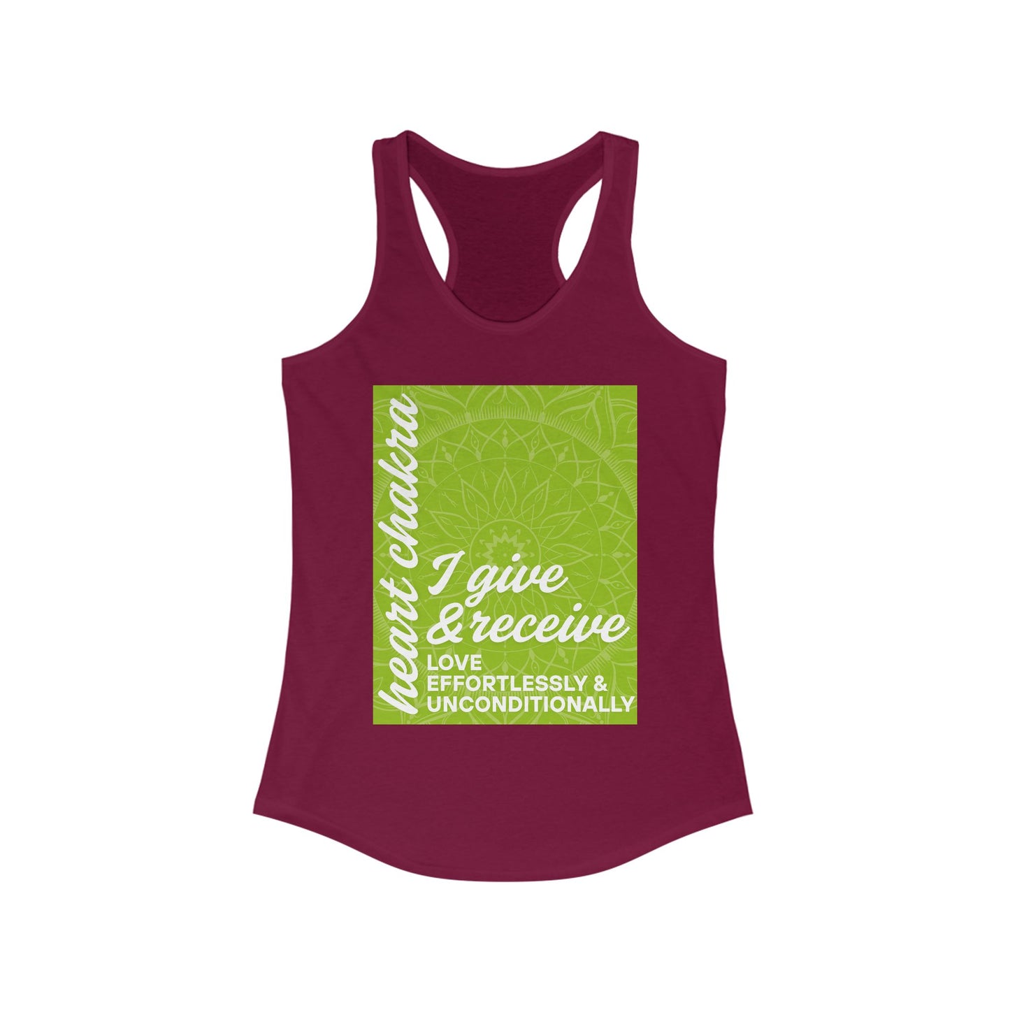 Open Heart - Anahata/Heart Chakra Affirmation Racerback Tank Top