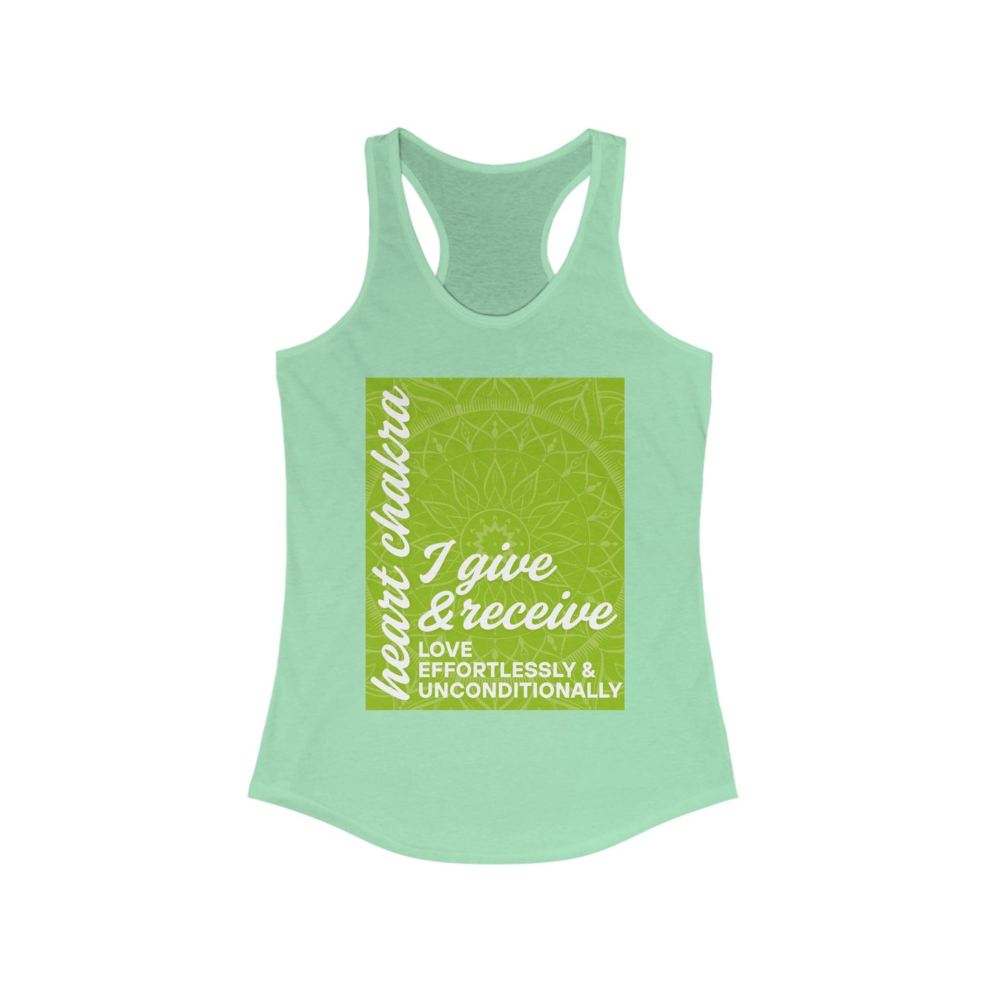 Open Heart - Anahata/Heart Chakra Affirmation Racerback Tank Top