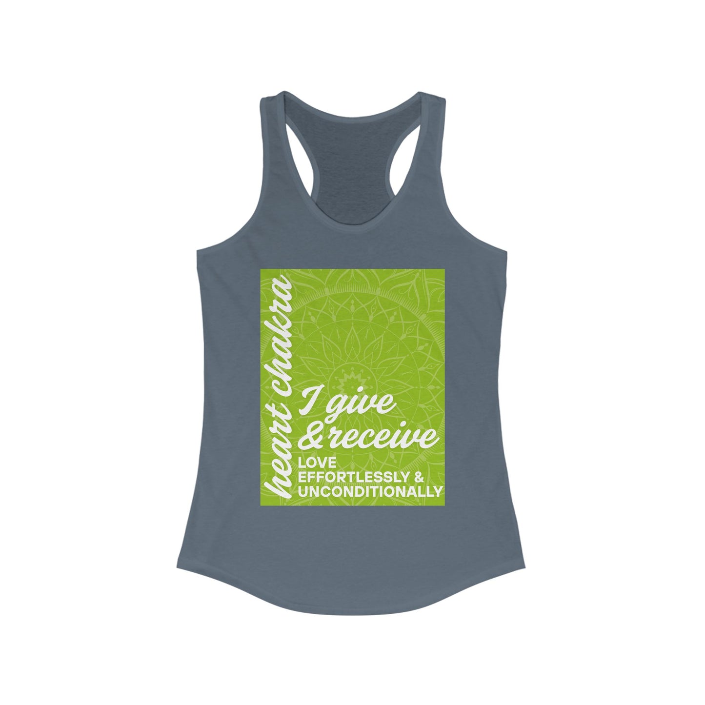 Open Heart - Anahata/Heart Chakra Affirmation Racerback Tank Top