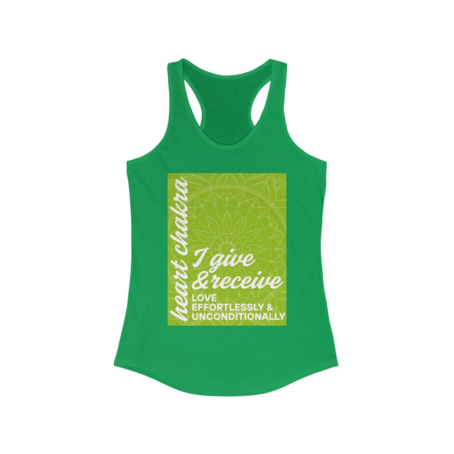 Open Heart - Anahata/Heart Chakra Affirmation Racerback Tank Top