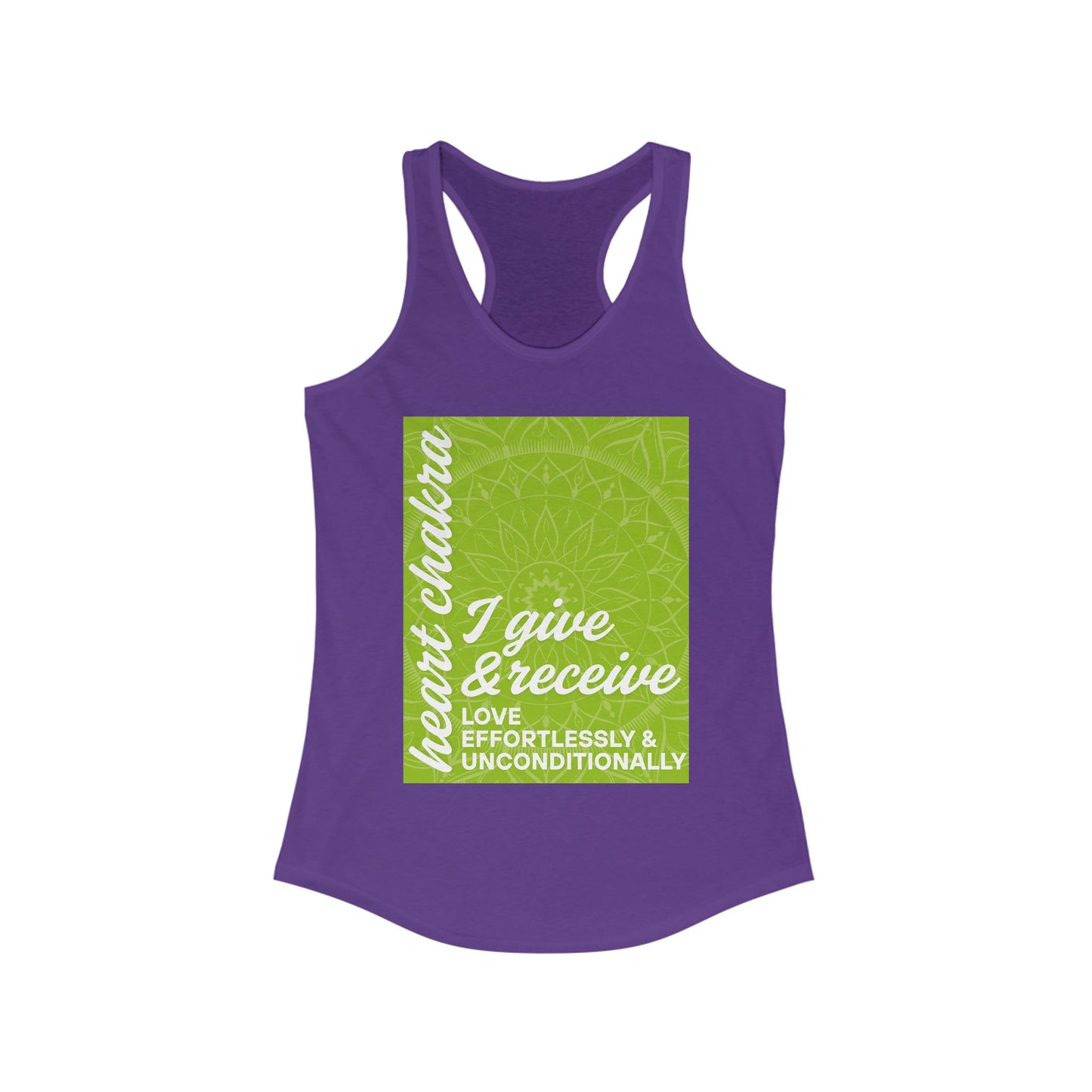 Open Heart - Anahata/Heart Chakra Affirmation Racerback Tank Top