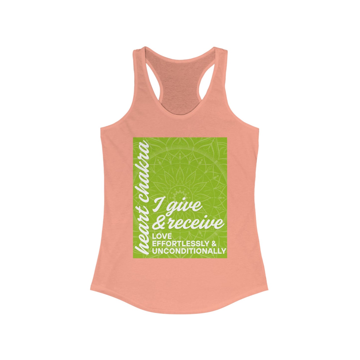 Open Heart - Anahata/Heart Chakra Affirmation Racerback Tank Top