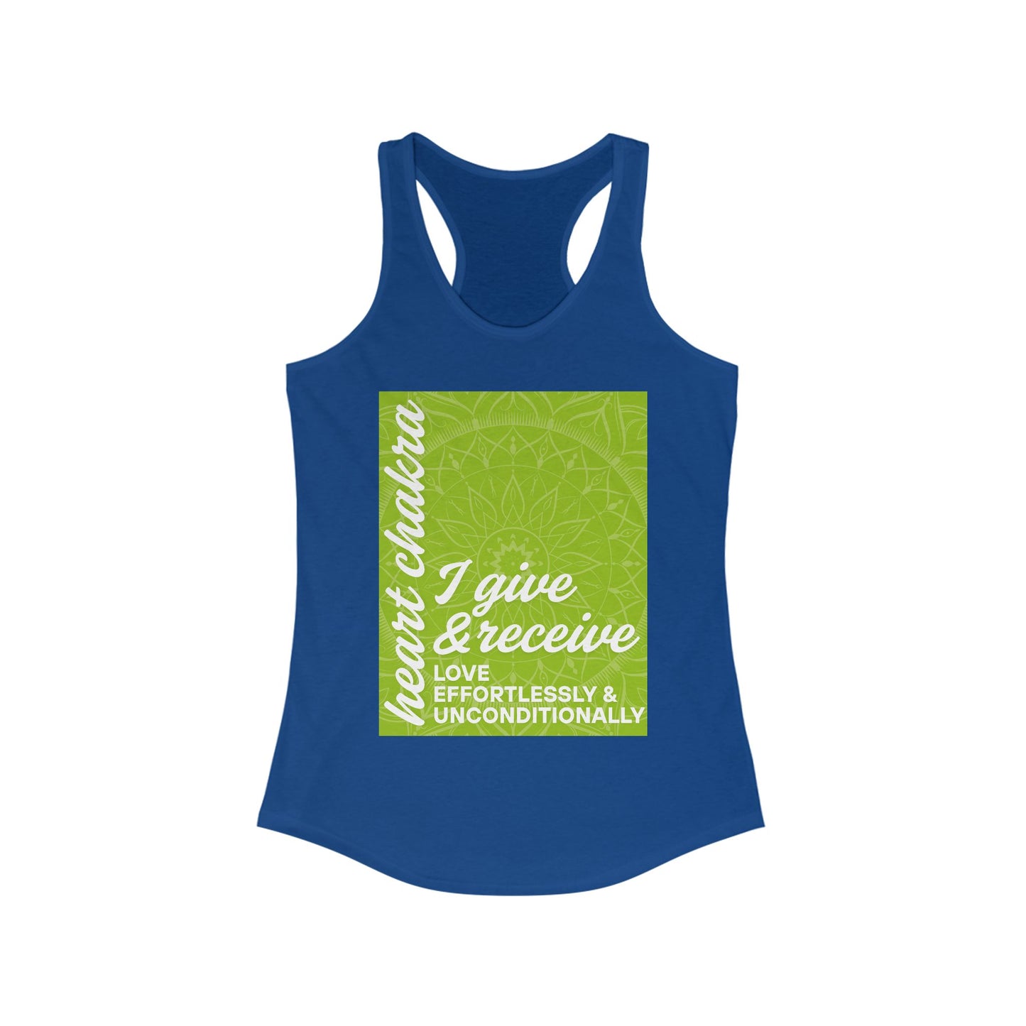 Open Heart - Anahata/Heart Chakra Affirmation Racerback Tank Top