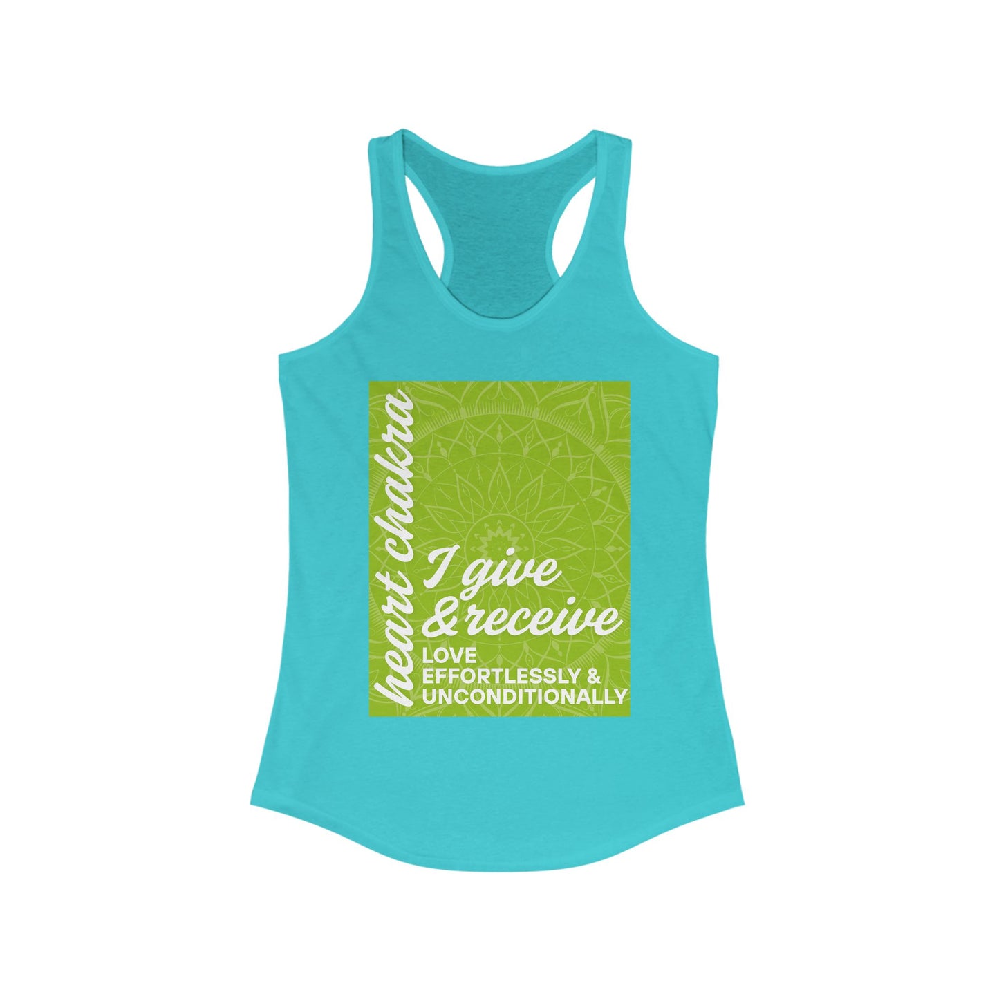 Open Heart - Anahata/Heart Chakra Affirmation Racerback Tank Top