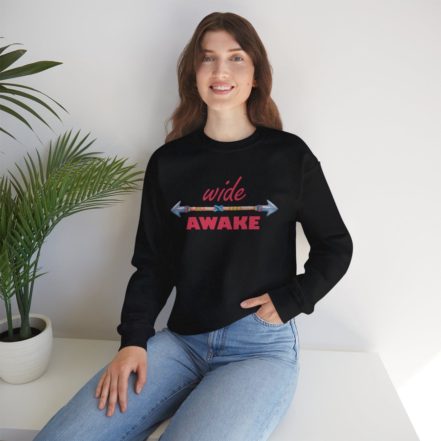 👁️🗨️Wide Awake - Aligned, Aware, Alive - Crewneck Sweatshirt