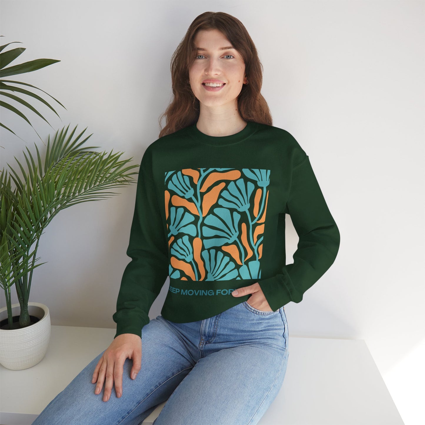 🌸Keep Moving Forward - Floral Flow Crewneck Sweatshirt
