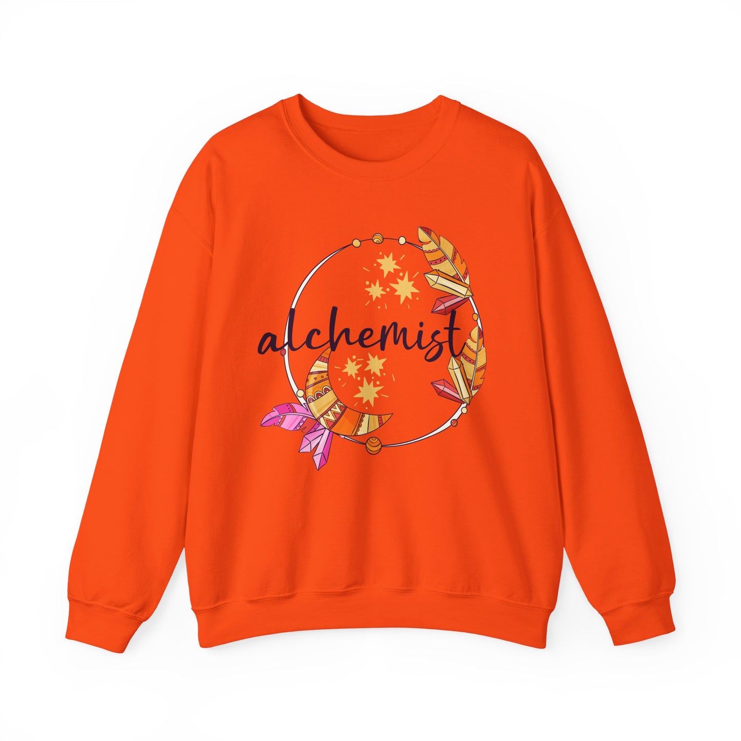 🌙The Inner Alchemist - Boho Crystal Moon Crewneck Sweatshirt