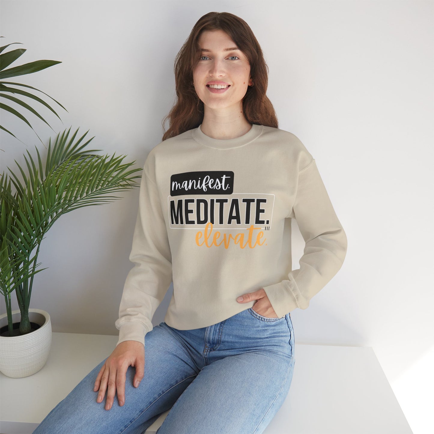 💫Manifest. Meditate. Elevate. - Align Your Energy Crewneck Sweatshirt
