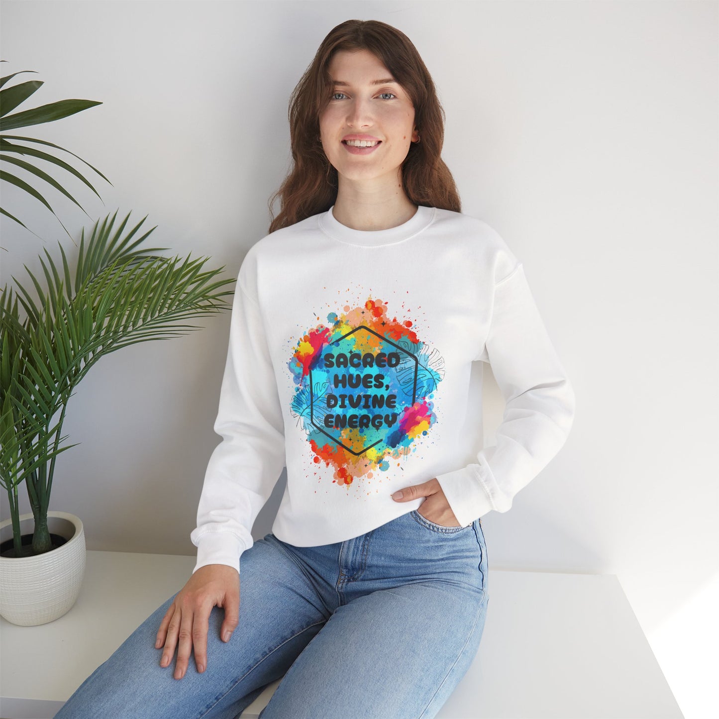🎨Sacred Hues - Divine Energy Crewneck Sweatshirt