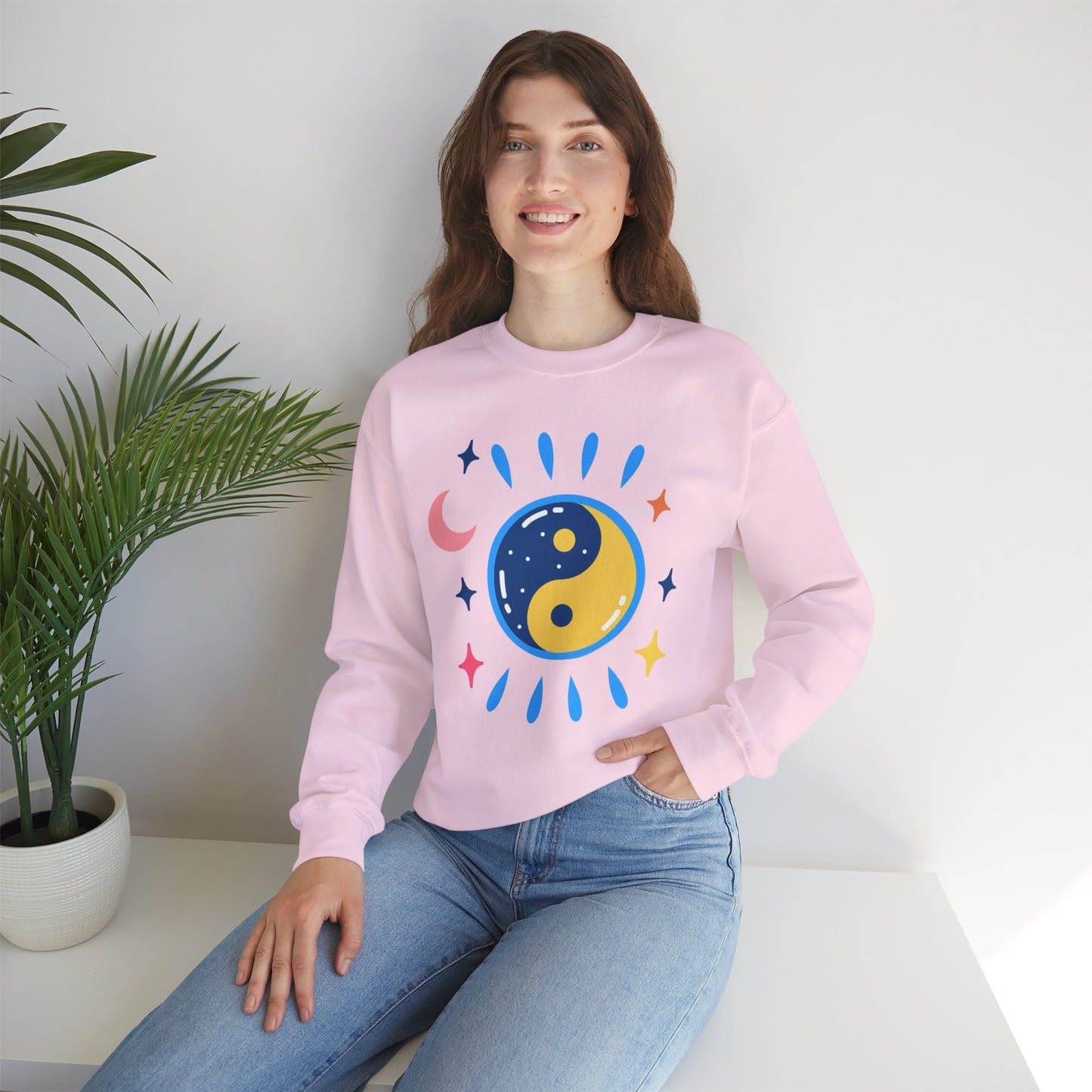 🌗Lunar Balance - Cosmic Flow Crewneck Sweatshirt