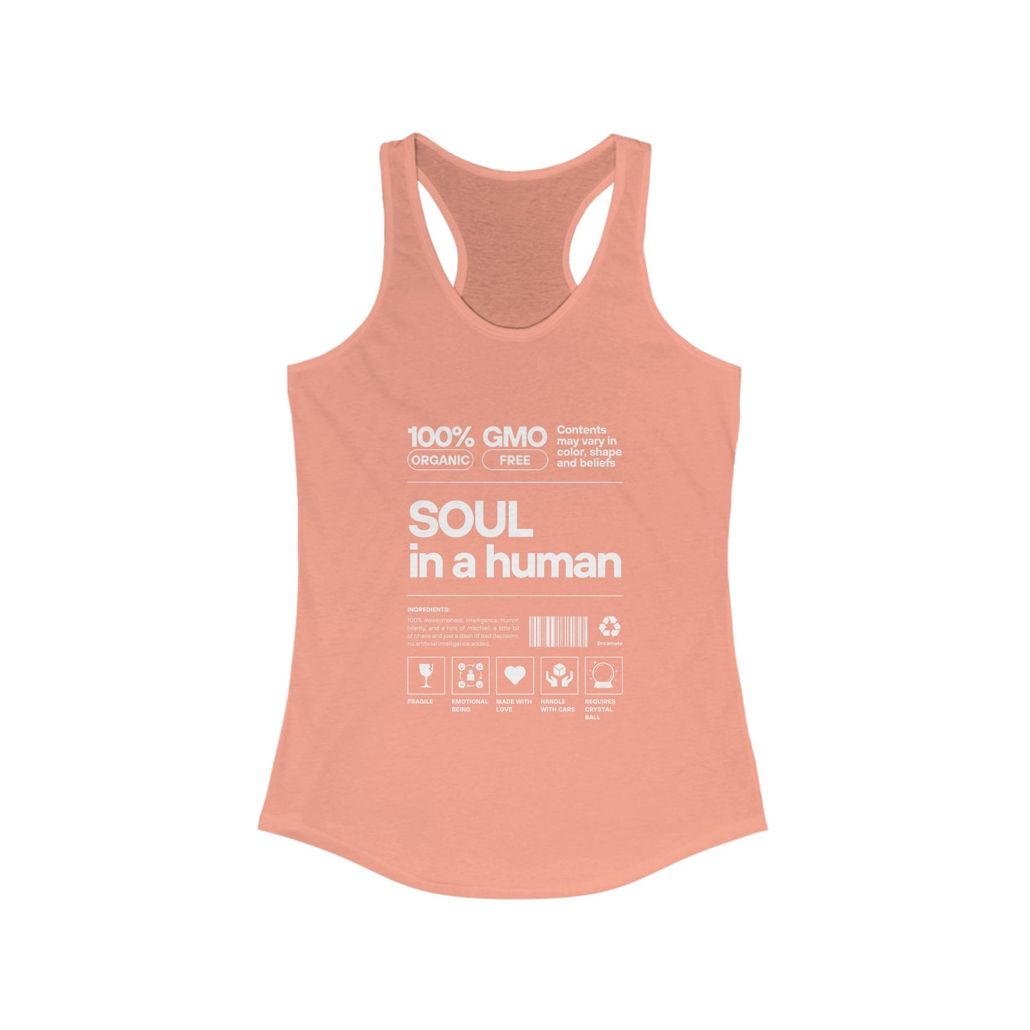 "Soul in a Human" Women's Tank Top - Nourish Your Spirit, Move with Intention
