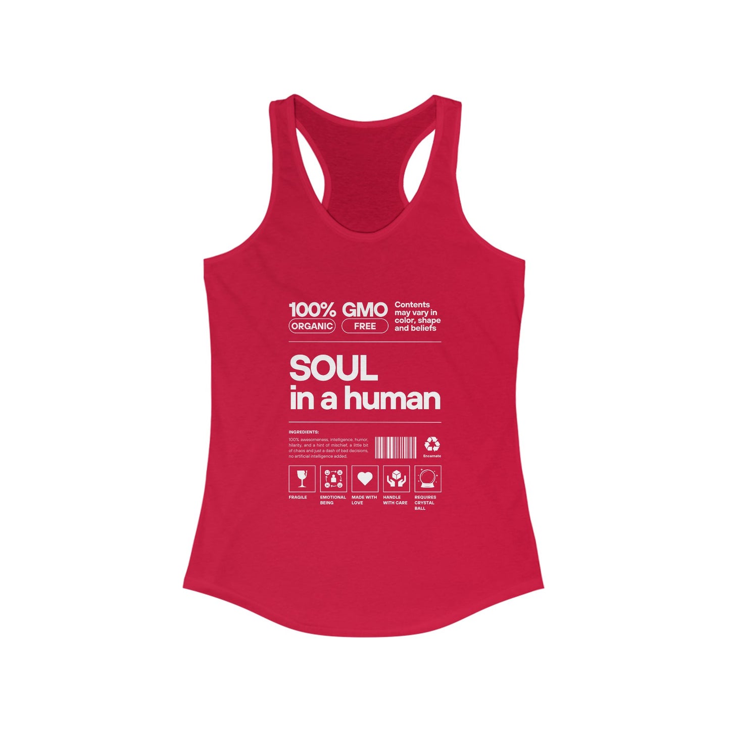 "Soul in a Human" Women's Tank Top - Nourish Your Spirit, Move with Intention