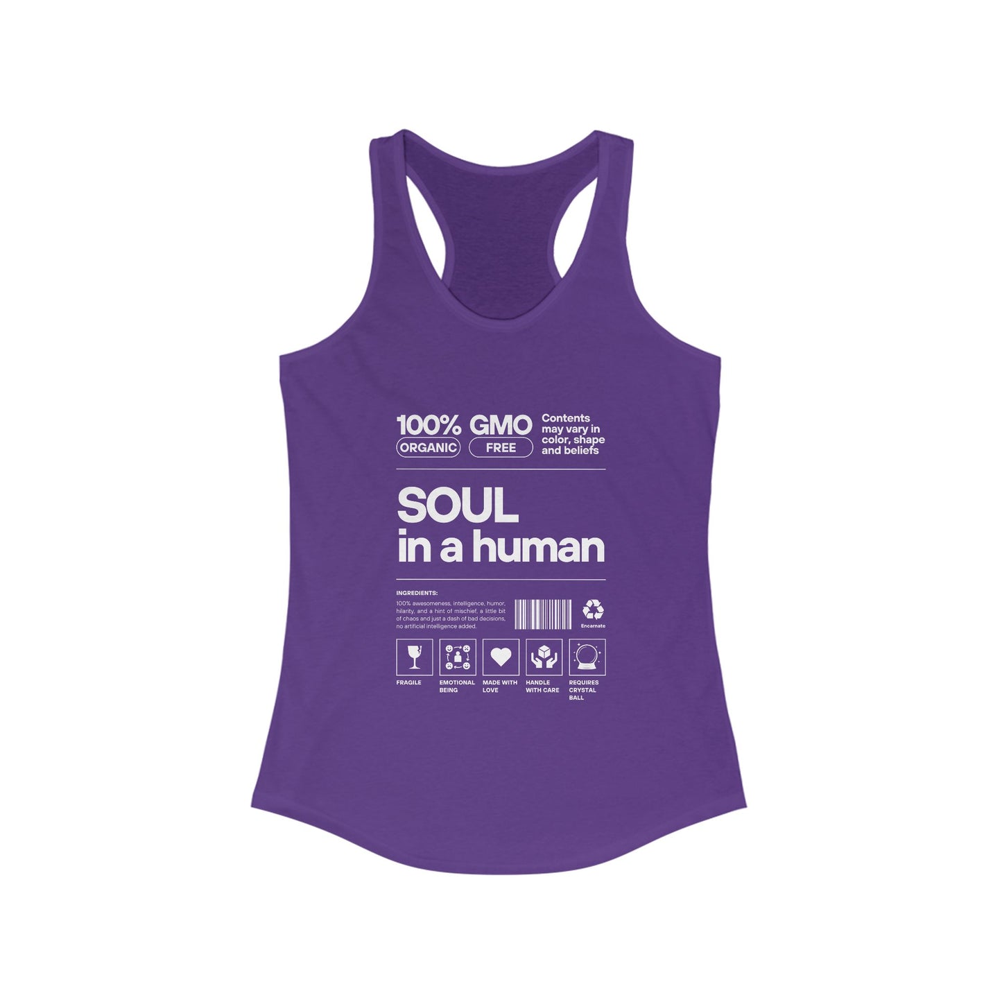 "Soul in a Human" Women's Tank Top - Nourish Your Spirit, Move with Intention