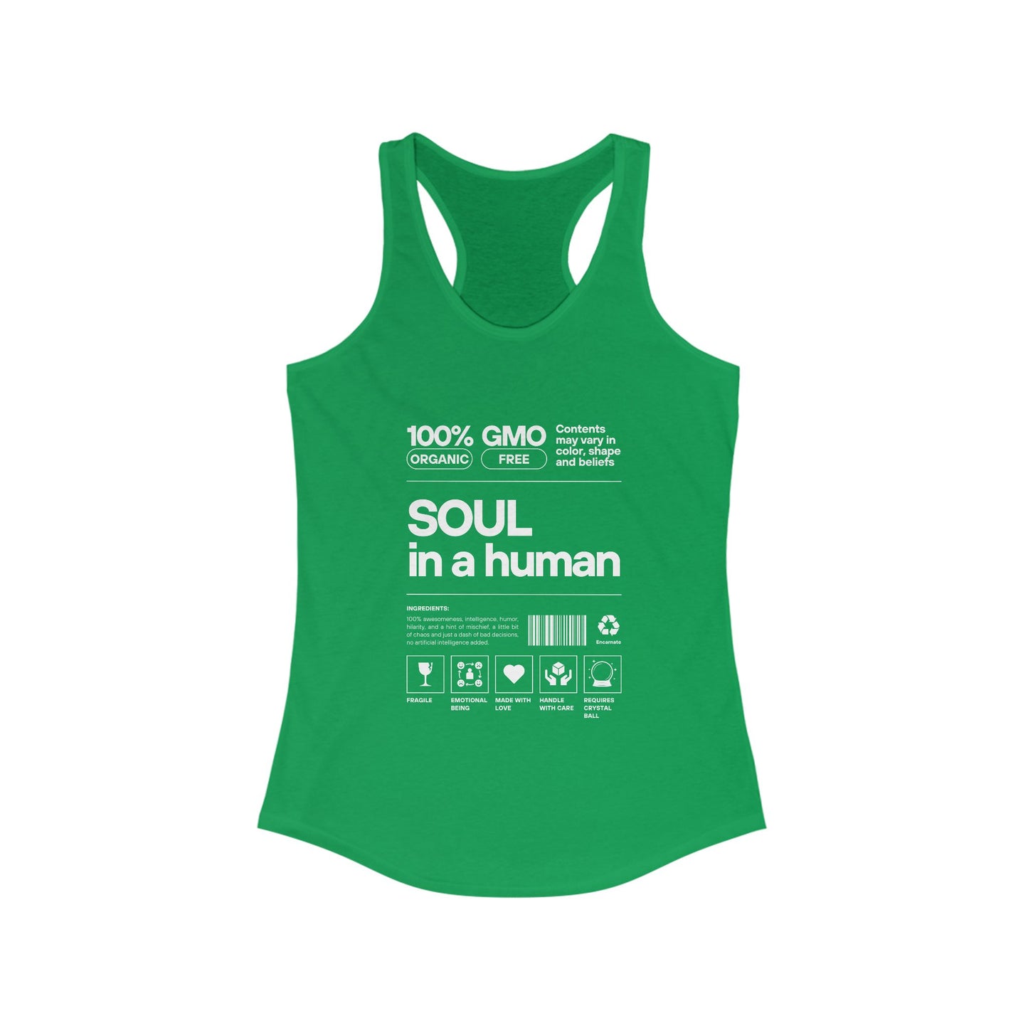 "Soul in a Human" Women's Tank Top - Nourish Your Spirit, Move with Intention