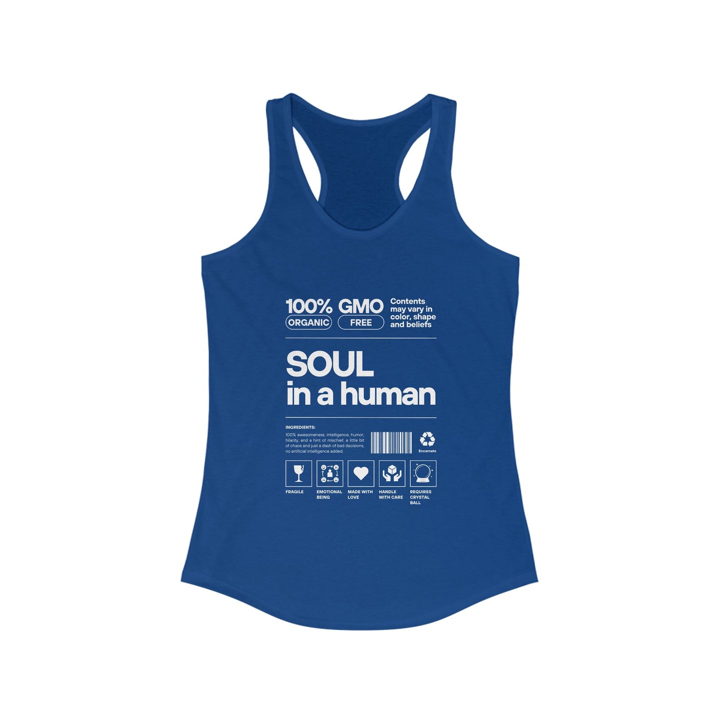 "Soul in a Human" Women's Tank Top - Nourish Your Spirit, Move with Intention