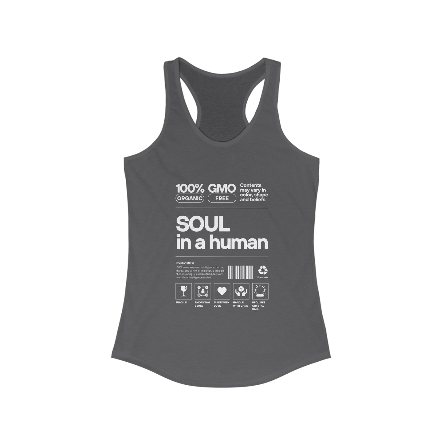 "Soul in a Human" Women's Tank Top - Nourish Your Spirit, Move with Intention