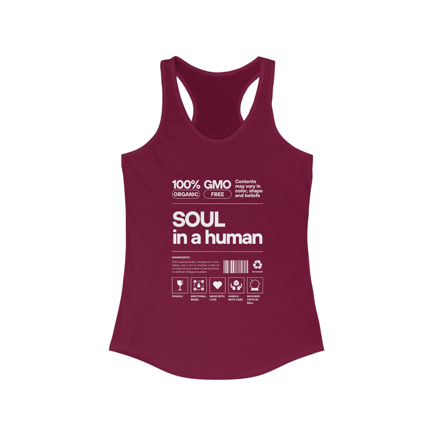 "Soul in a Human" Women's Tank Top - Nourish Your Spirit, Move with Intention