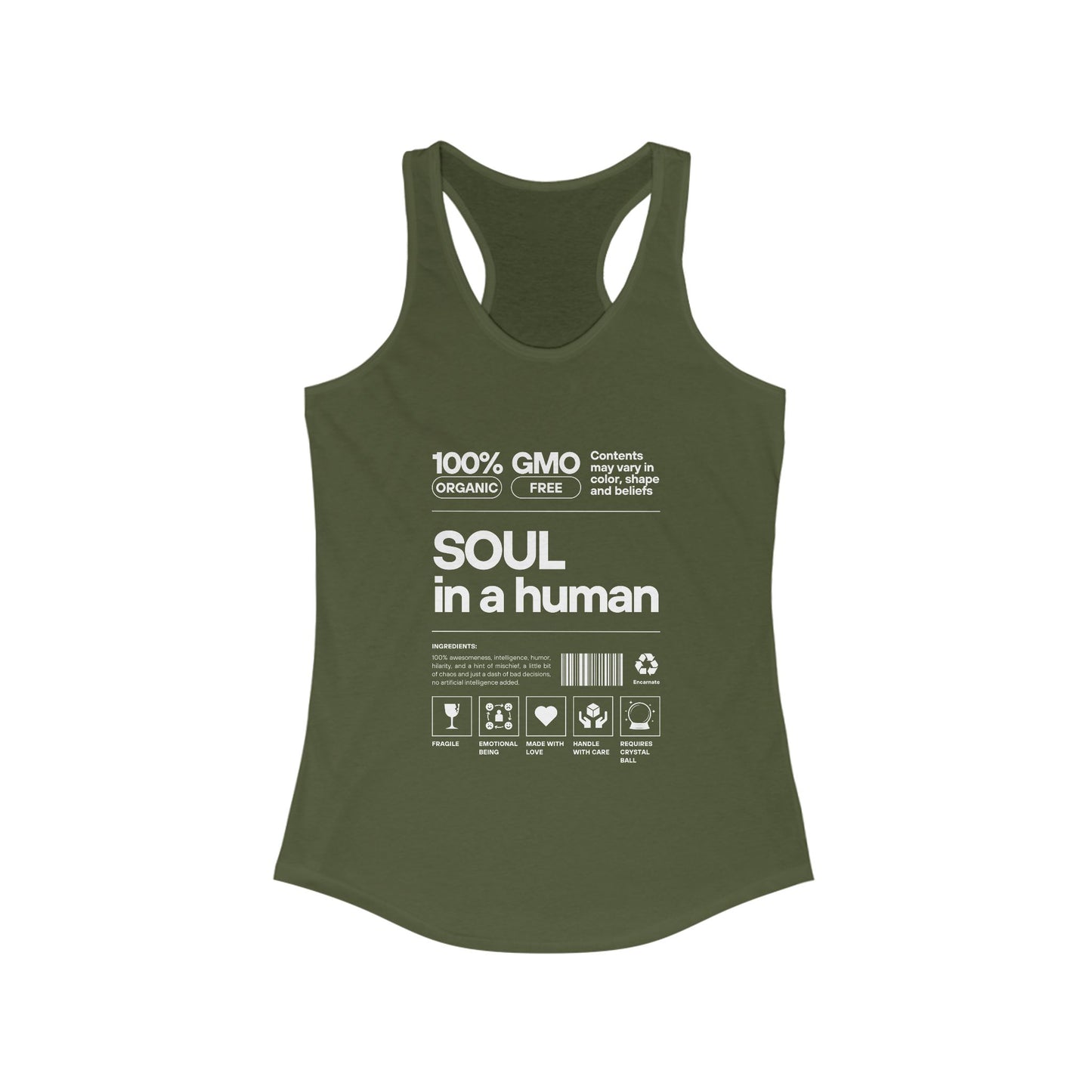 "Soul in a Human" Women's Tank Top - Nourish Your Spirit, Move with Intention