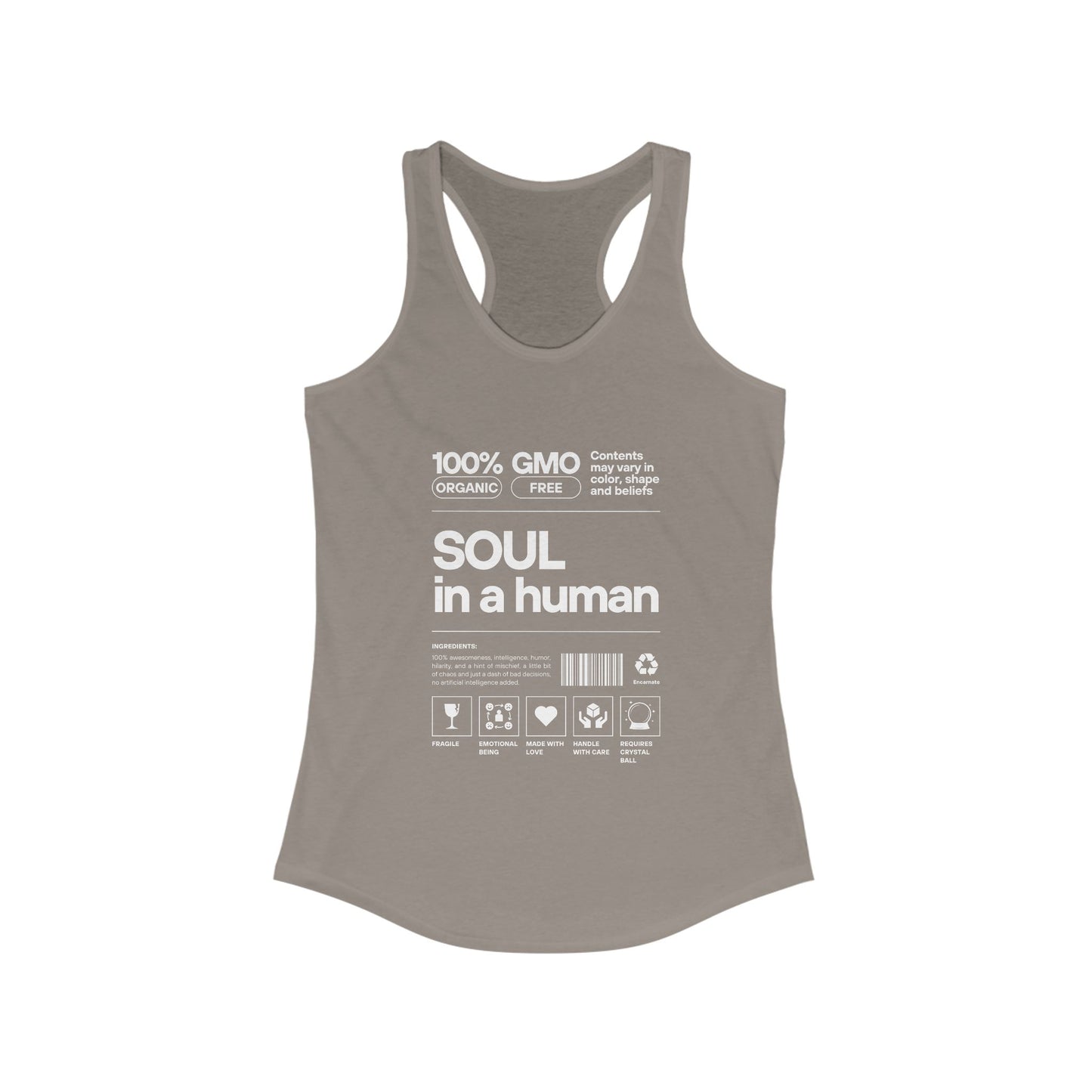 "Soul in a Human" Women's Tank Top - Nourish Your Spirit, Move with Intention