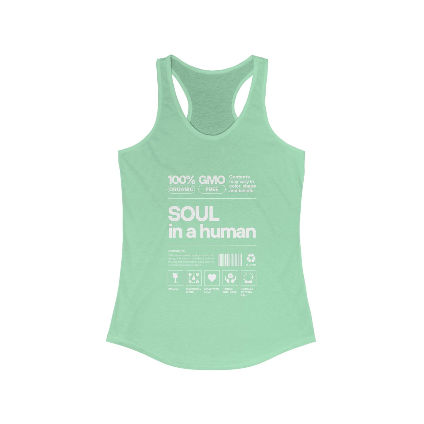 "Soul in a Human" Women's Tank Top - Nourish Your Spirit, Move with Intention