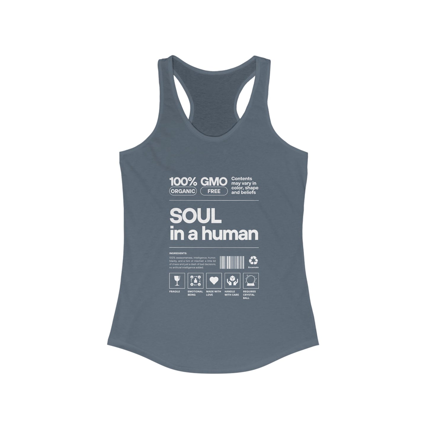"Soul in a Human" Women's Tank Top - Nourish Your Spirit, Move with Intention