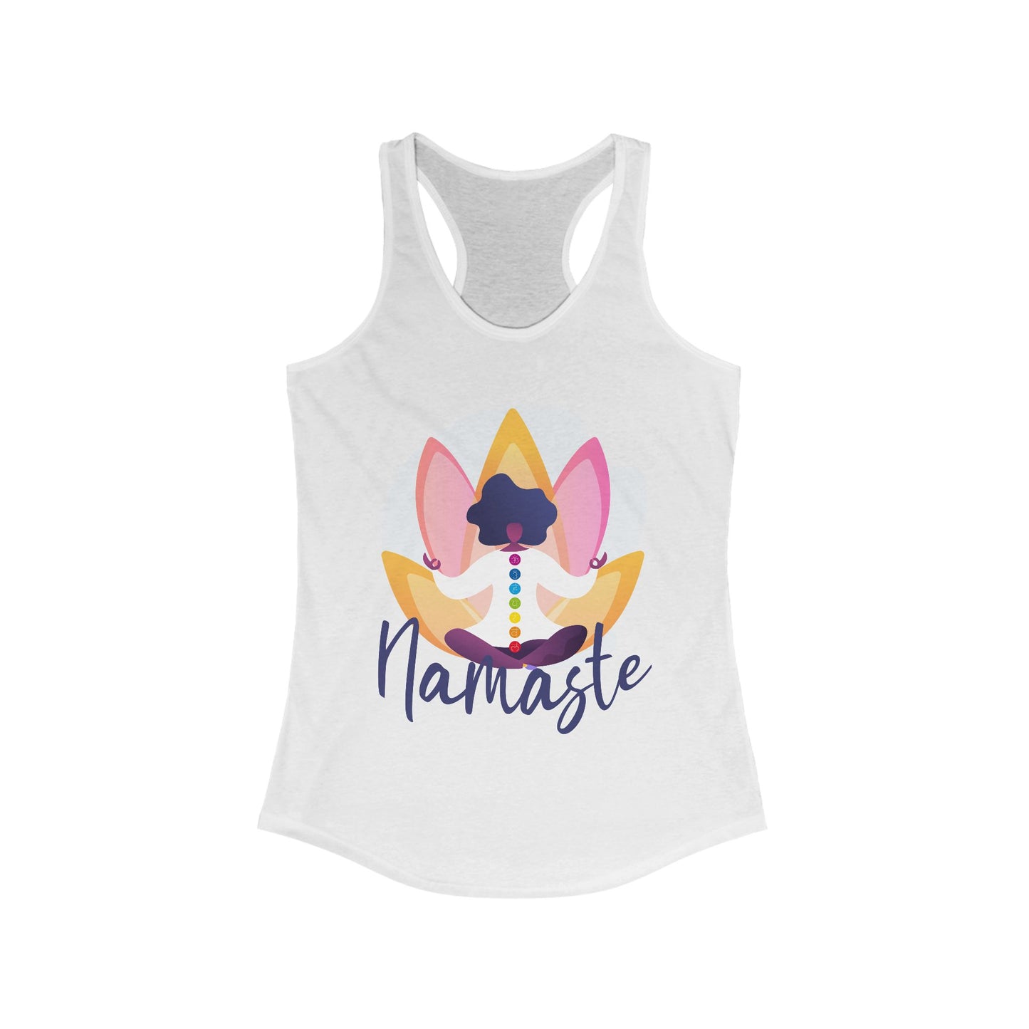 Embrace Your Inner Peace - "Namaste" Yoga Women's Racerback Tank Top - Inspirational Activewear for Mindfulness and Relaxation