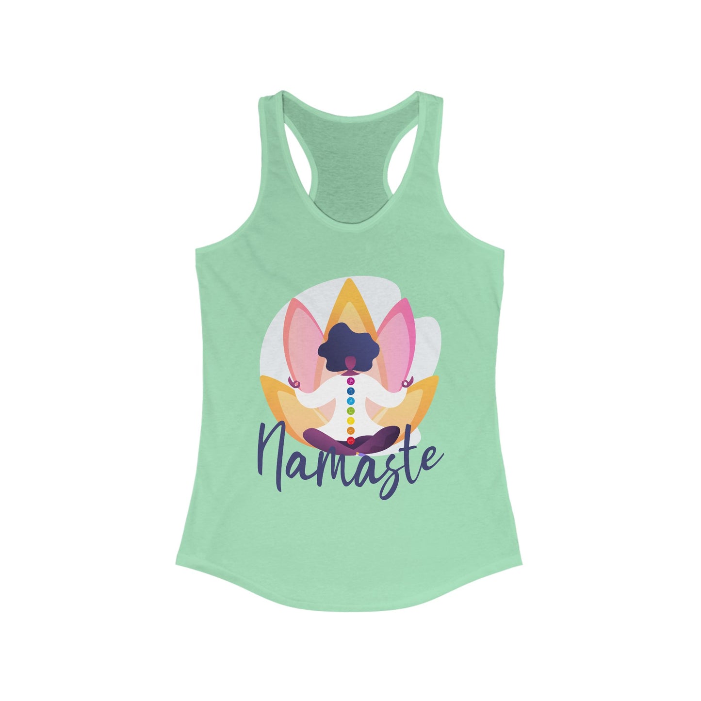 Embrace Your Inner Peace - "Namaste" Yoga Women's Racerback Tank Top - Inspirational Activewear for Mindfulness and Relaxation