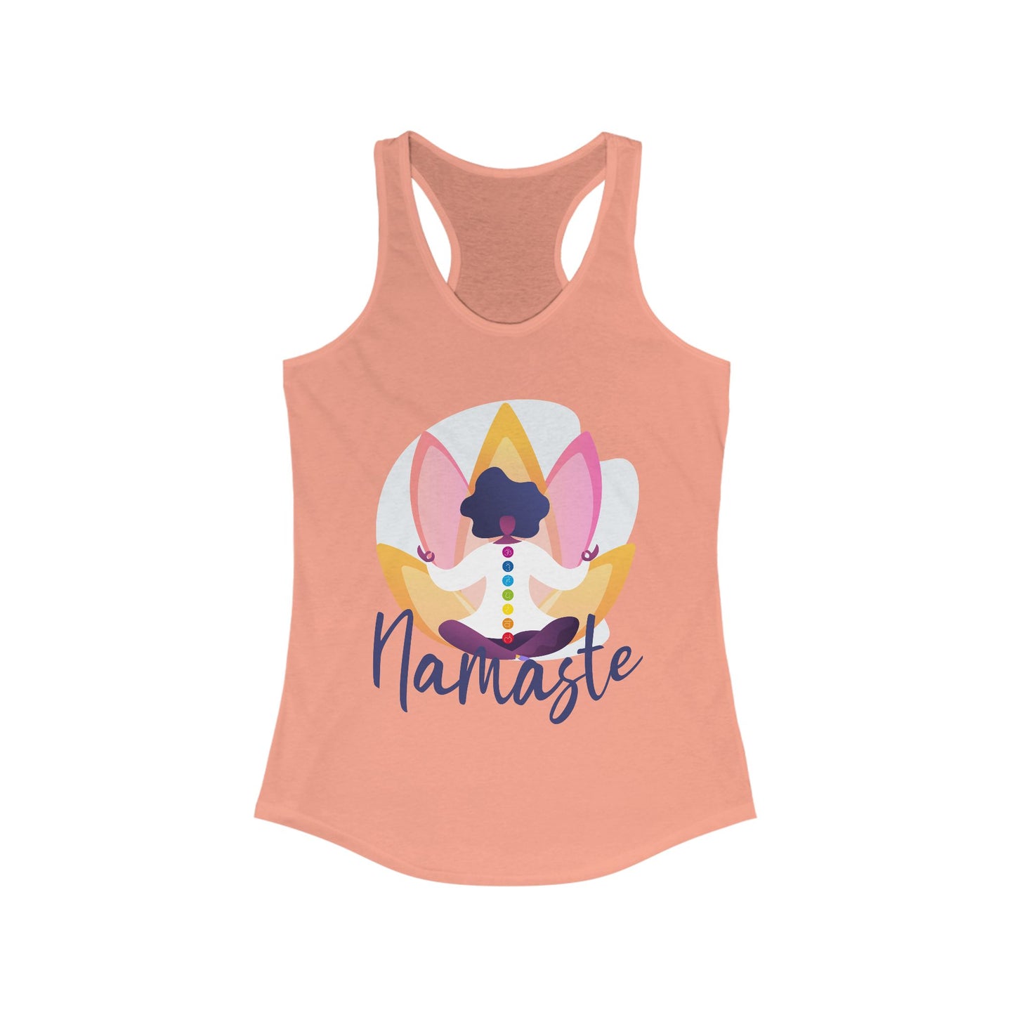 Embrace Your Inner Peace - "Namaste" Yoga Women's Racerback Tank Top - Inspirational Activewear for Mindfulness and Relaxation