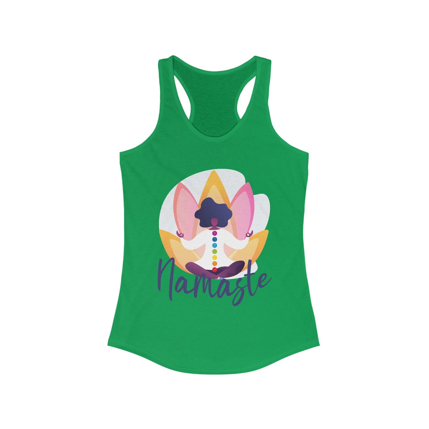 Embrace Your Inner Peace - "Namaste" Yoga Women's Racerback Tank Top - Inspirational Activewear for Mindfulness and Relaxation