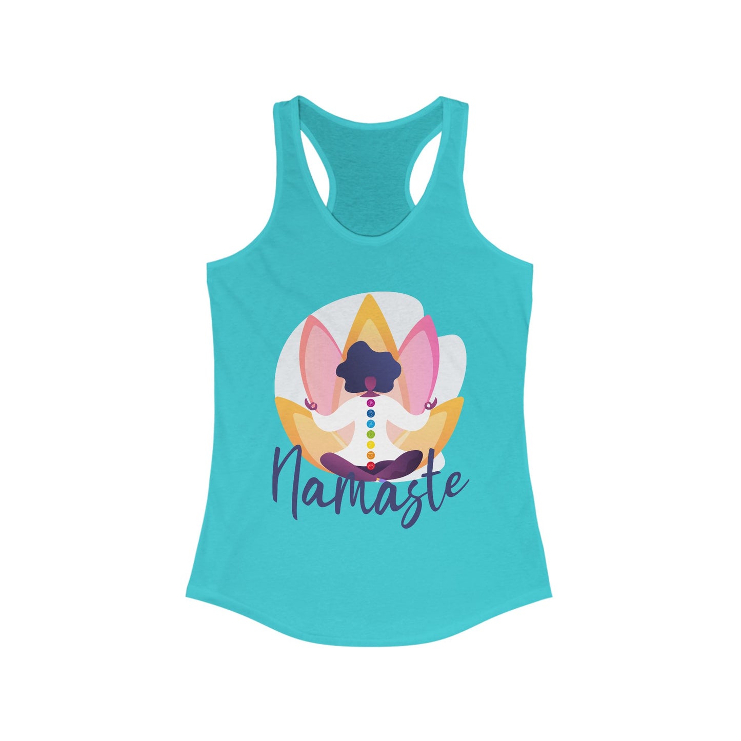 Embrace Your Inner Peace - "Namaste" Yoga Women's Racerback Tank Top - Inspirational Activewear for Mindfulness and Relaxation