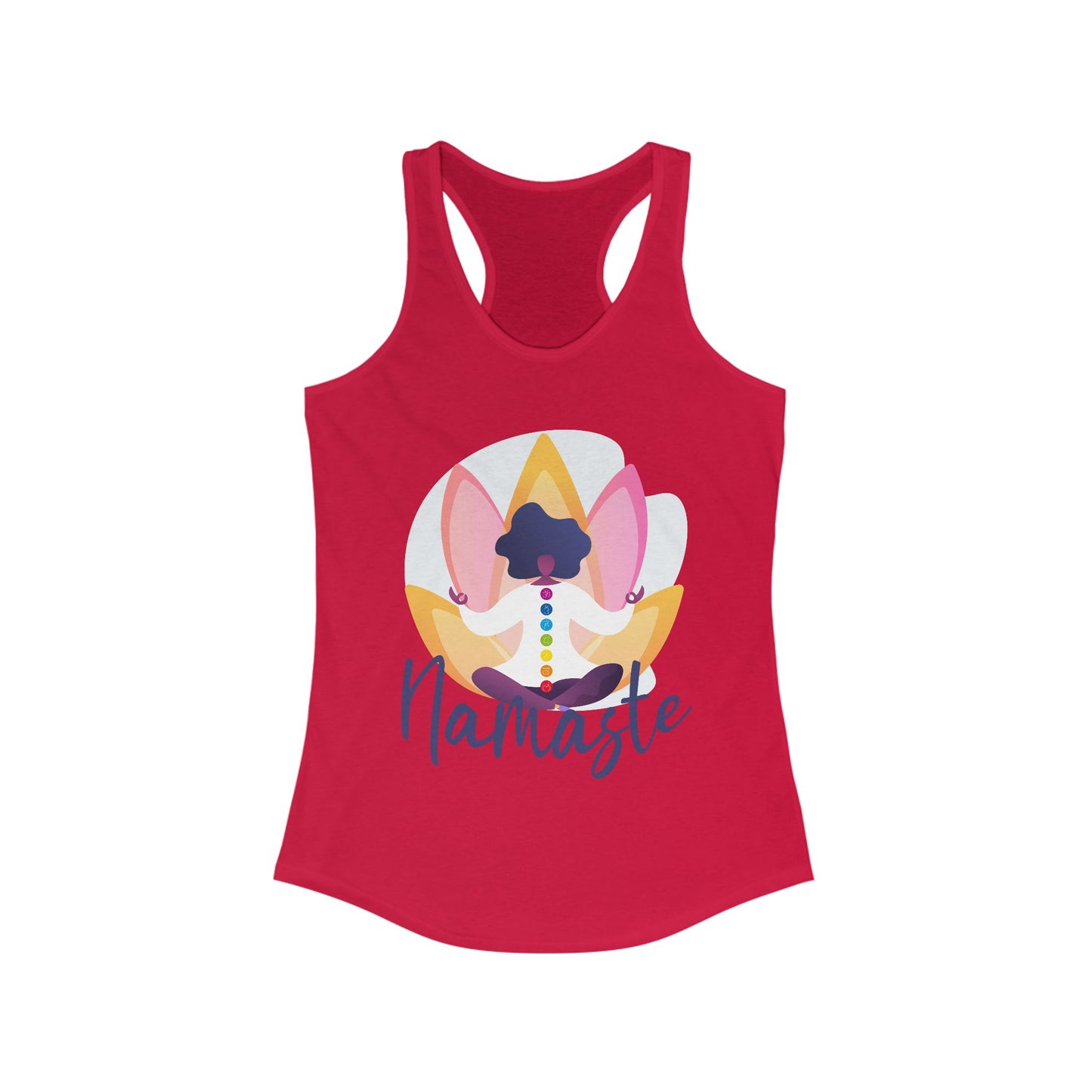 Embrace Your Inner Peace - "Namaste" Yoga Women's Racerback Tank Top - Inspirational Activewear for Mindfulness and Relaxation