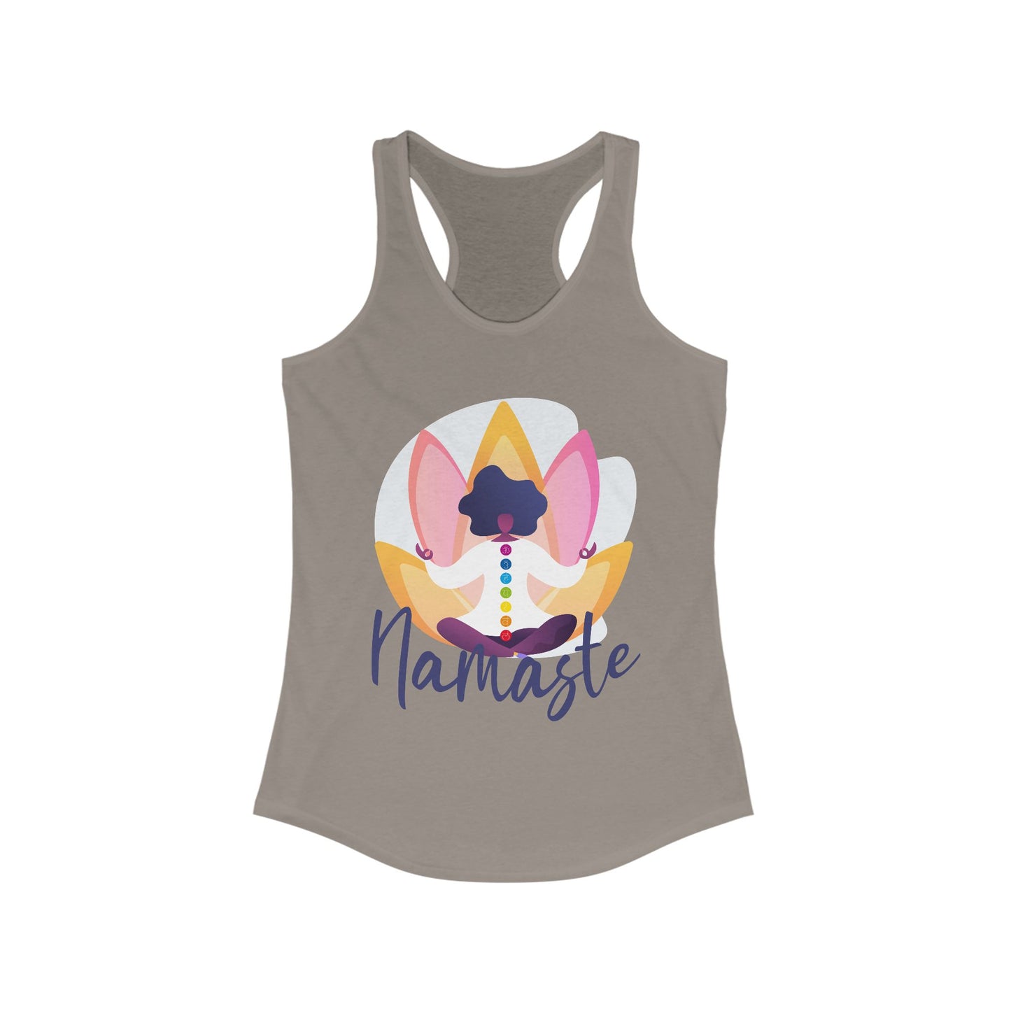 Embrace Your Inner Peace - "Namaste" Yoga Women's Racerback Tank Top - Inspirational Activewear for Mindfulness and Relaxation