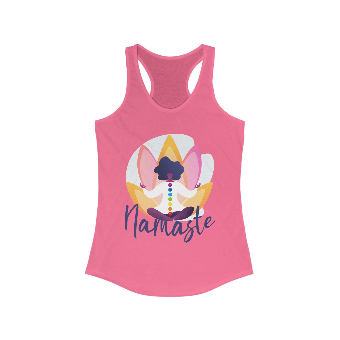 Embrace Your Inner Peace - "Namaste" Yoga Women's Racerback Tank Top - Inspirational Activewear for Mindfulness and Relaxation