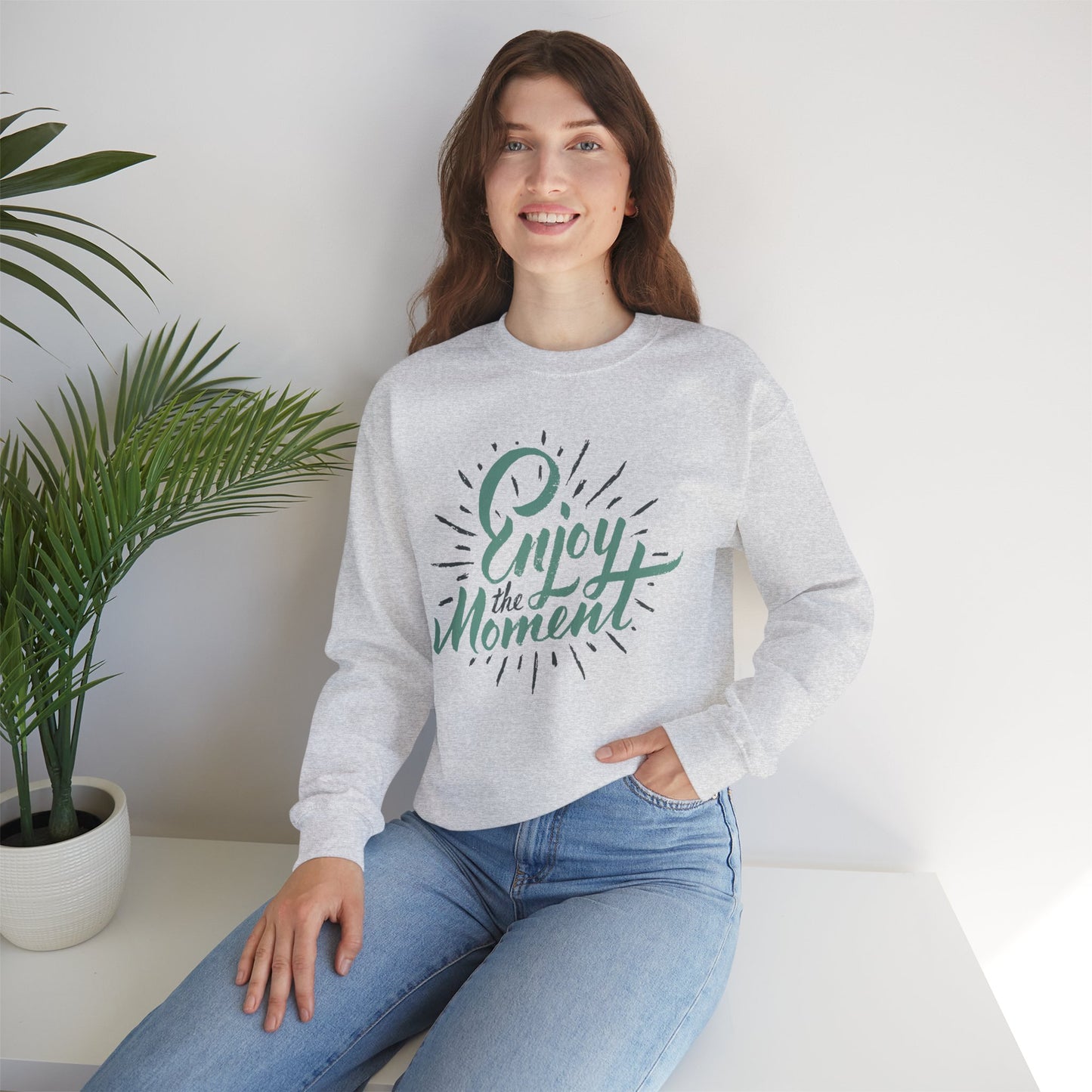 🌼Present & Peaceful - "Enjoy the Moment" Crewneck Sweatshirt