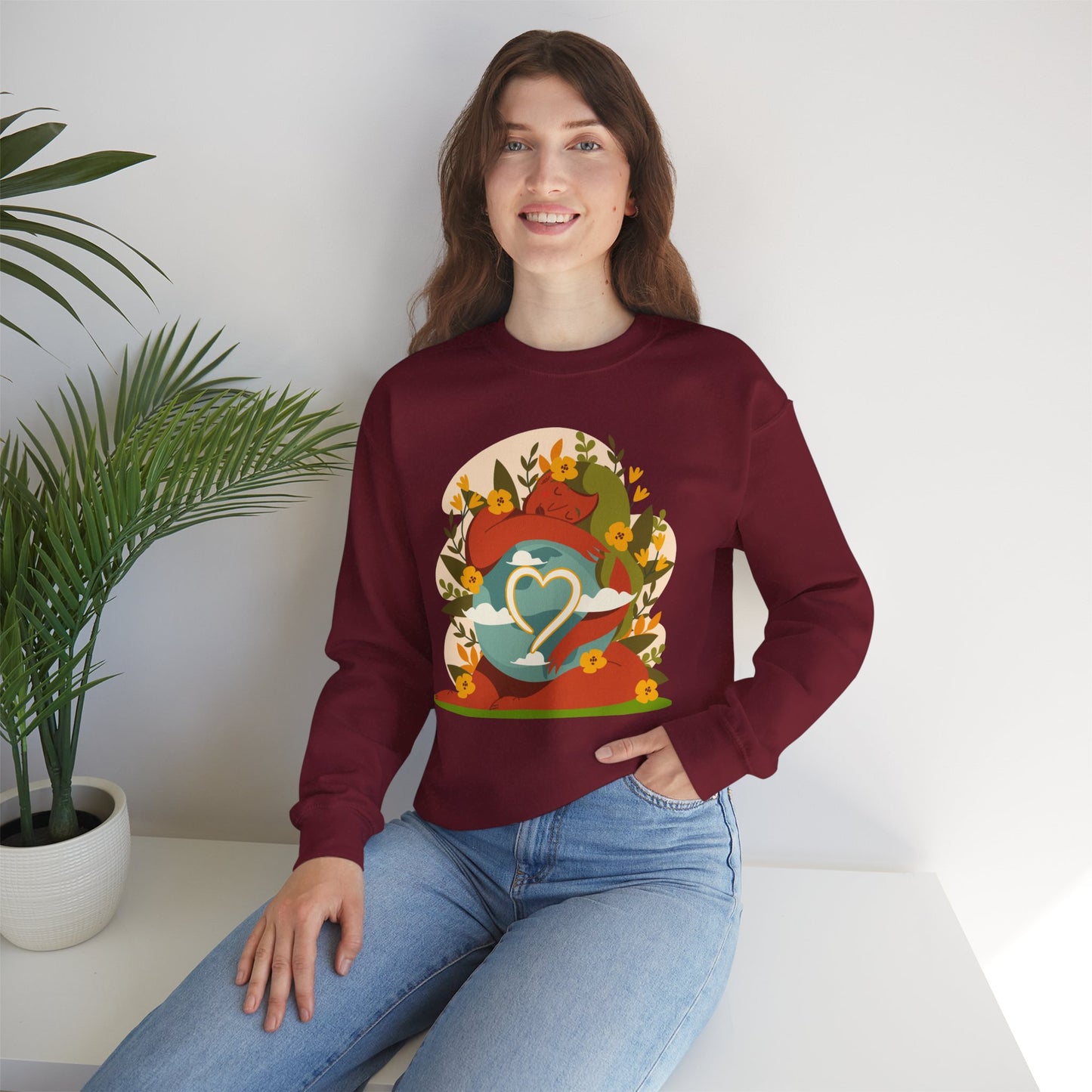 🌸She Who Holds the World - Mother Earth Embrace Sweatshirt
