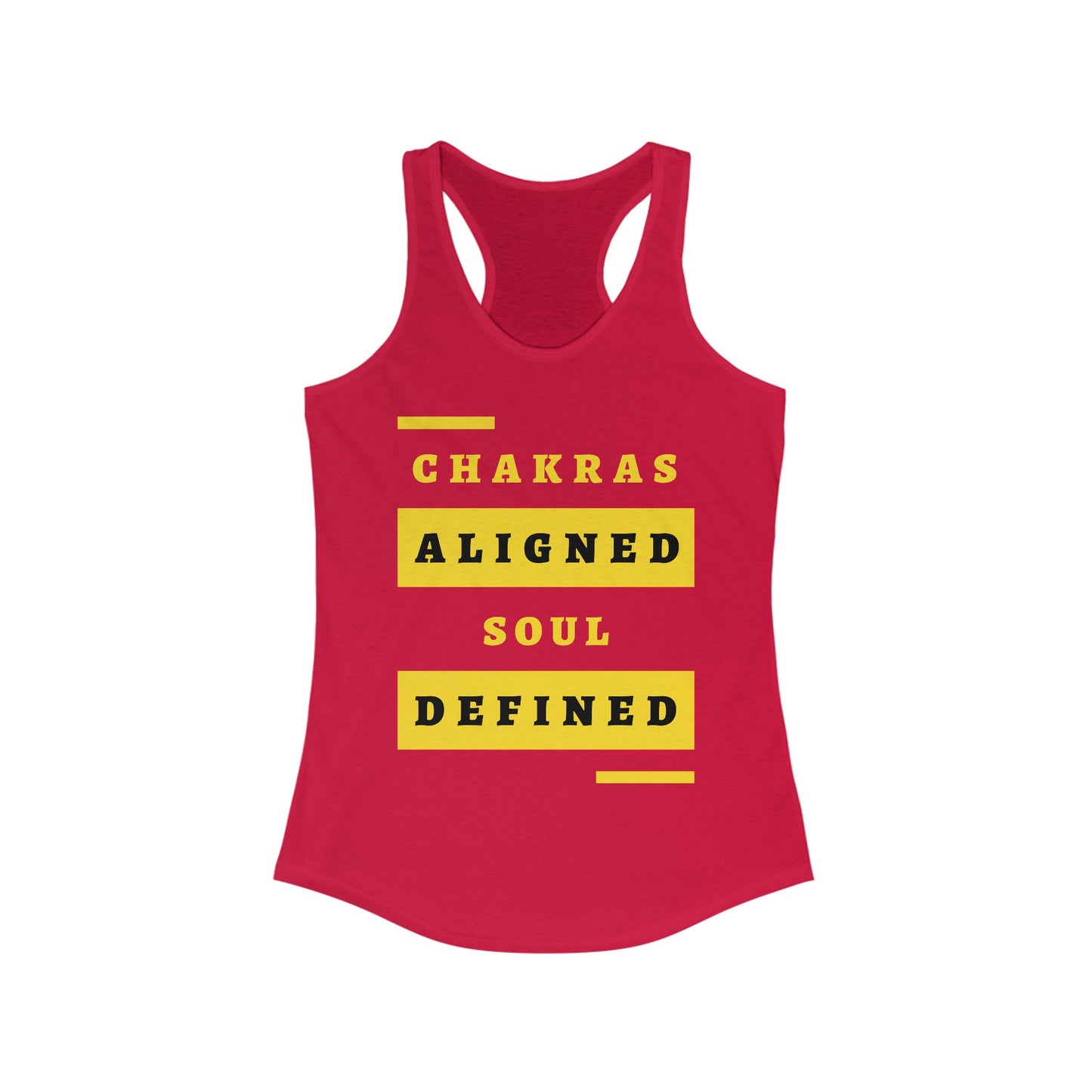“Chakras Aligned Soul Defined” Affirmation Racerback Tank - Empowered & Stylish Activewear for Women