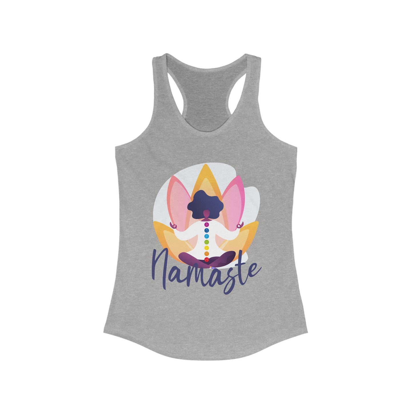 Embrace Your Inner Peace - "Namaste" Yoga Women's Racerback Tank Top - Inspirational Activewear for Mindfulness and Relaxation