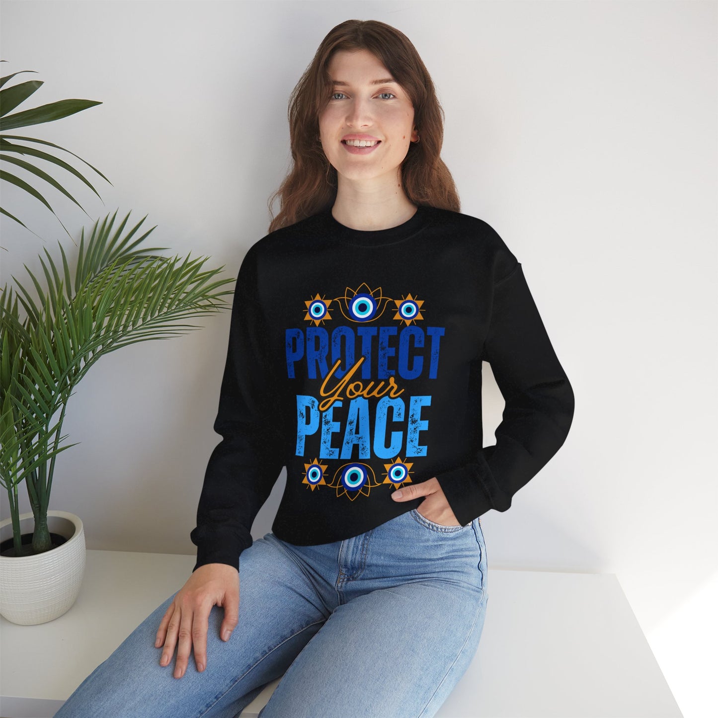 🧿Sacred Guard - Protect Your Peace Crewneck Sweatshirt
